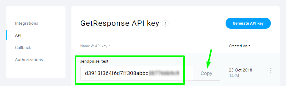 copy the key