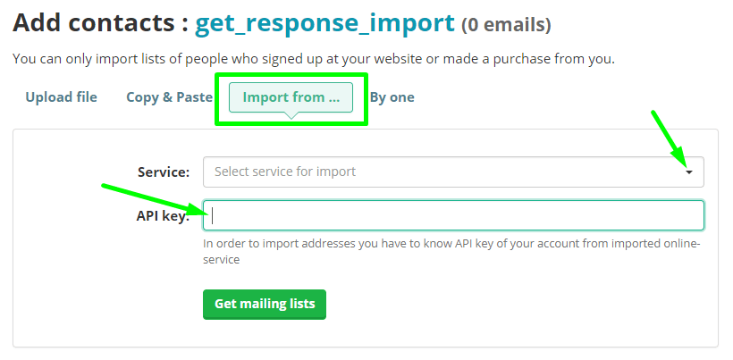 get mailing lists