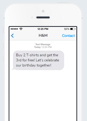 Business SMS from H&M