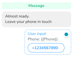 message user input