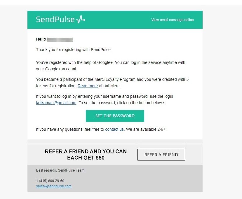 SendPulse loyalty program