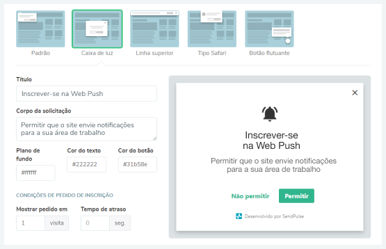 Notificação Web Push Imagem 1