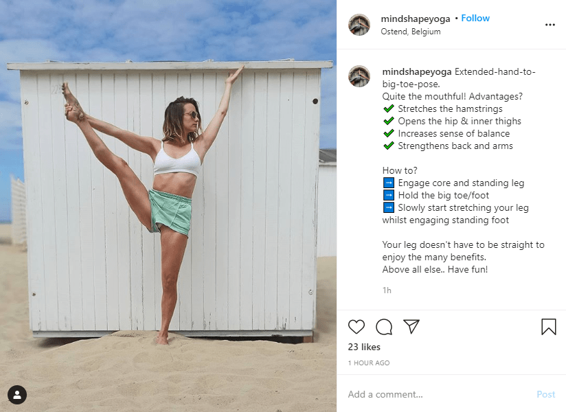 Yoga post on Instagram
