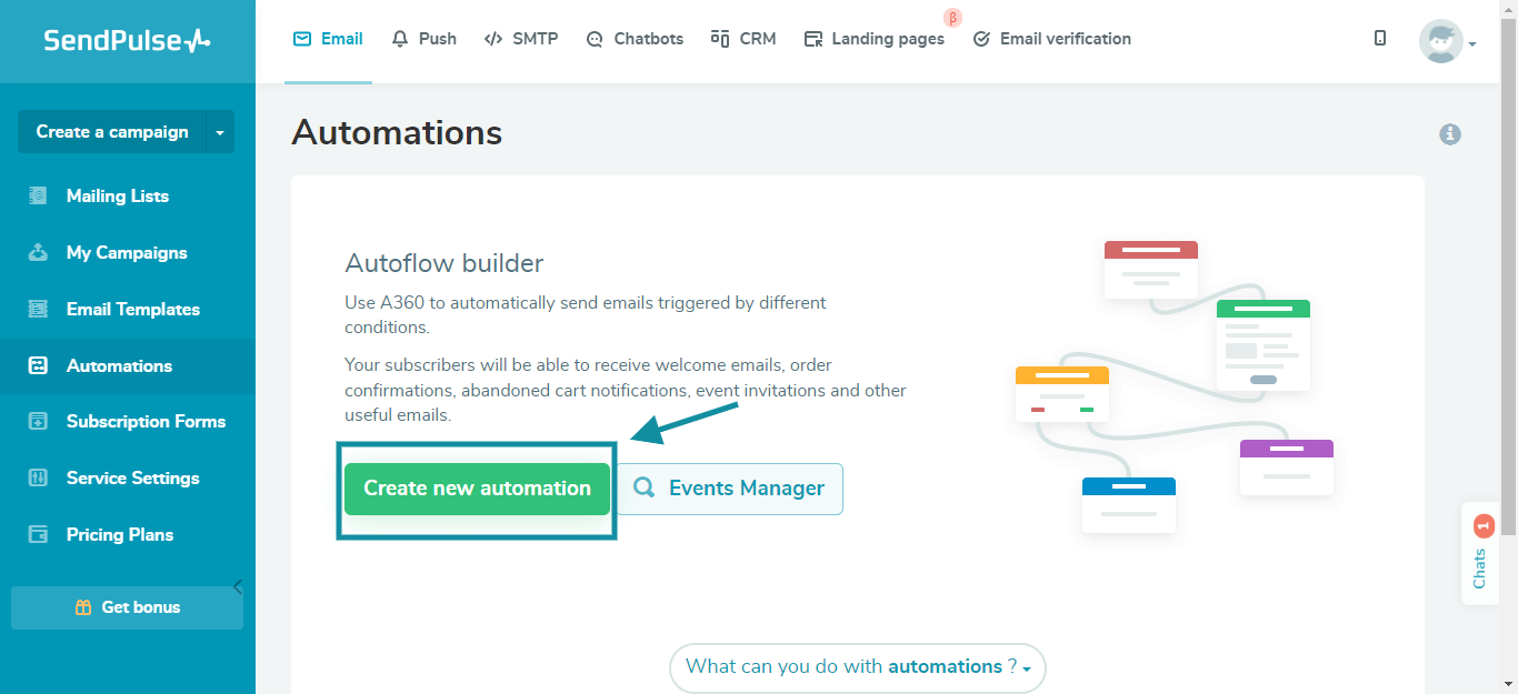 Creating an automation flow