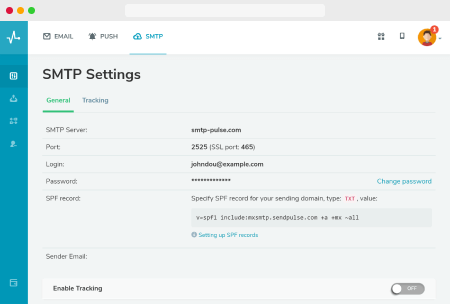 panel smtp