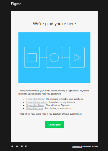 welcome email