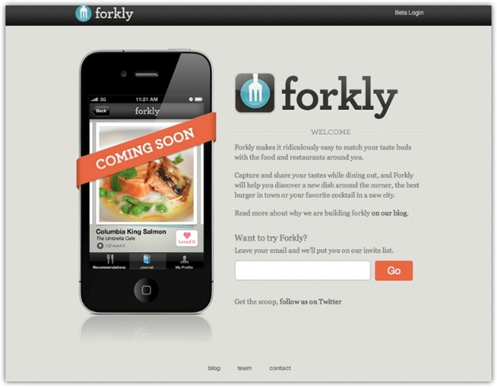Forkly Landing page