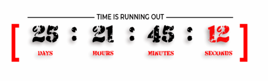 email countdown timer created with niftyimages