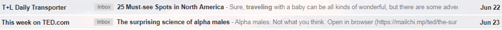 email frequency in sender name