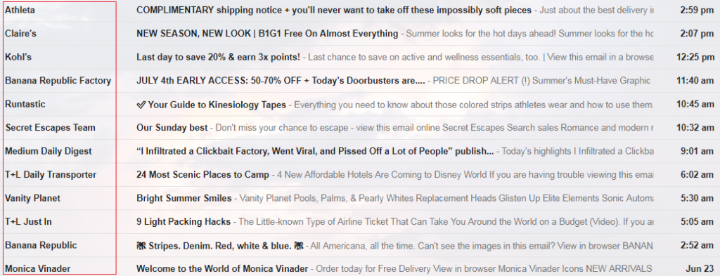 email sender name 