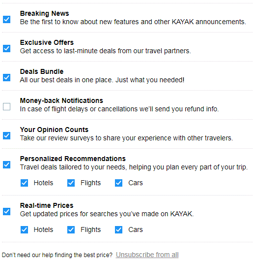 preference center