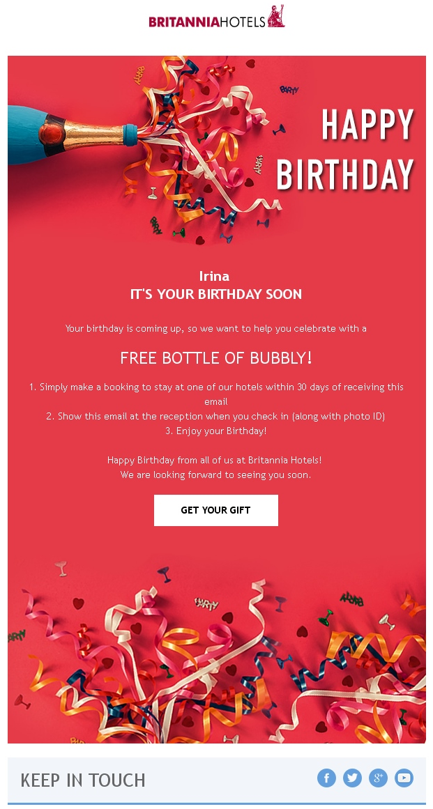 birthday email