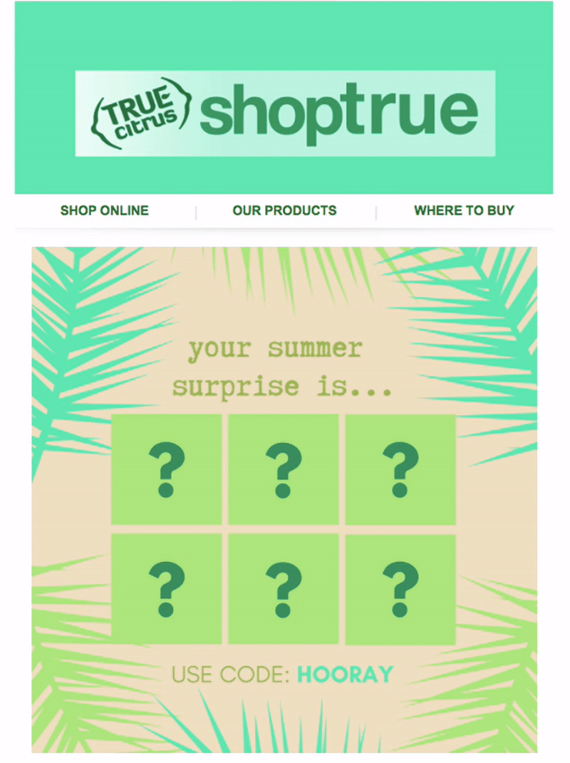 Гифка в летней рассылке от True Citrus