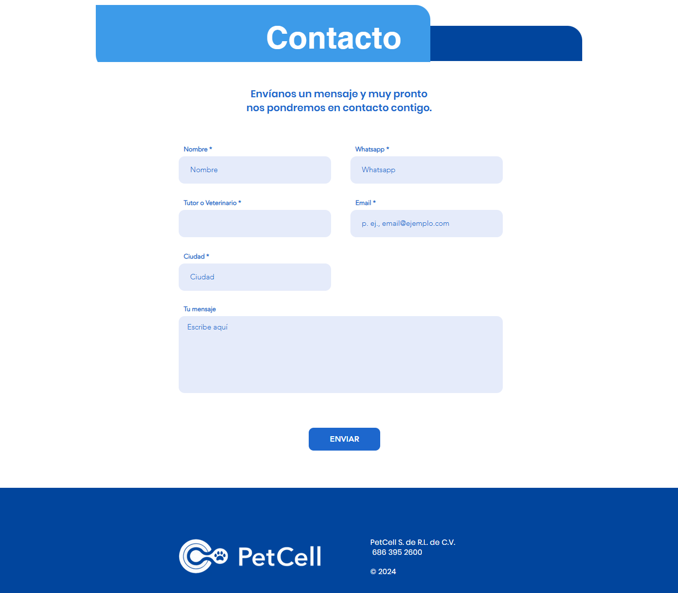 PetCell agrega nuevos contactos a su lista de correos electrónicos con un formulario