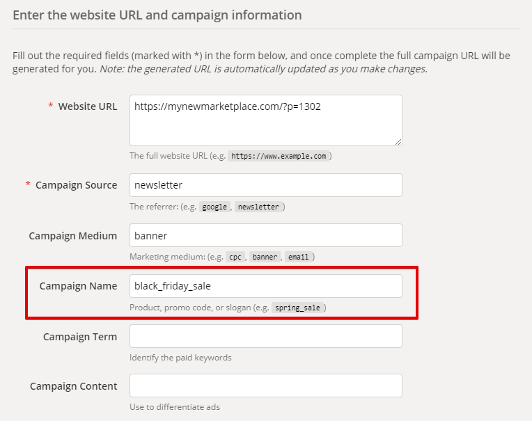 camapign name in google analytics url builder camapign name in google analytics url builder