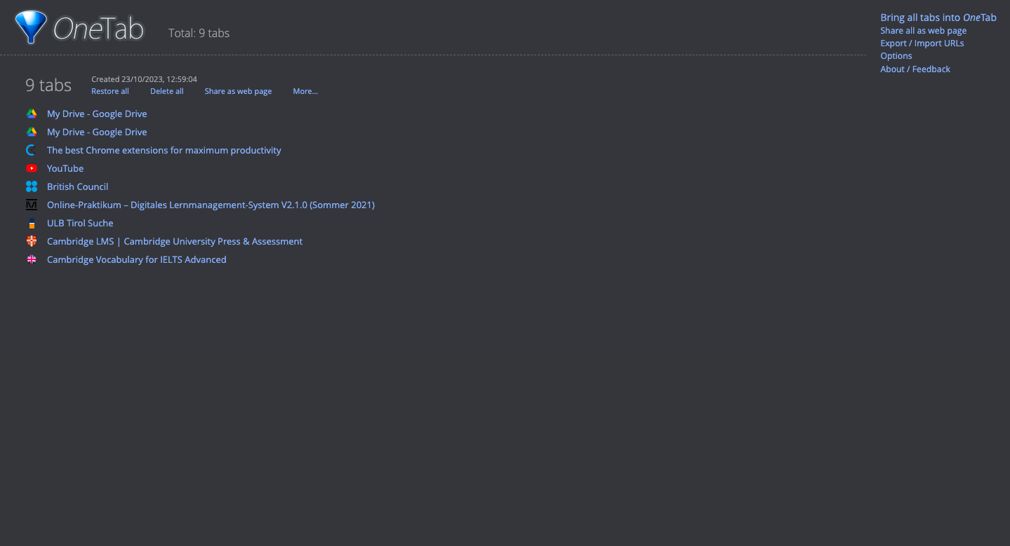 Managing open tabs Managing open tabs