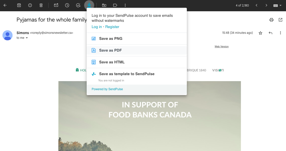 Saving email templates Saving email templates