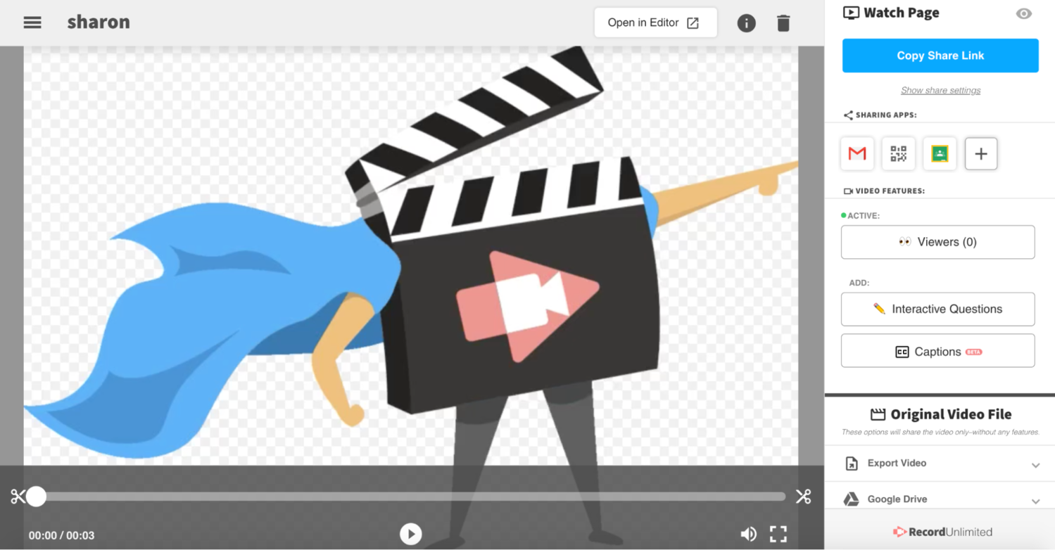 video management page video management page