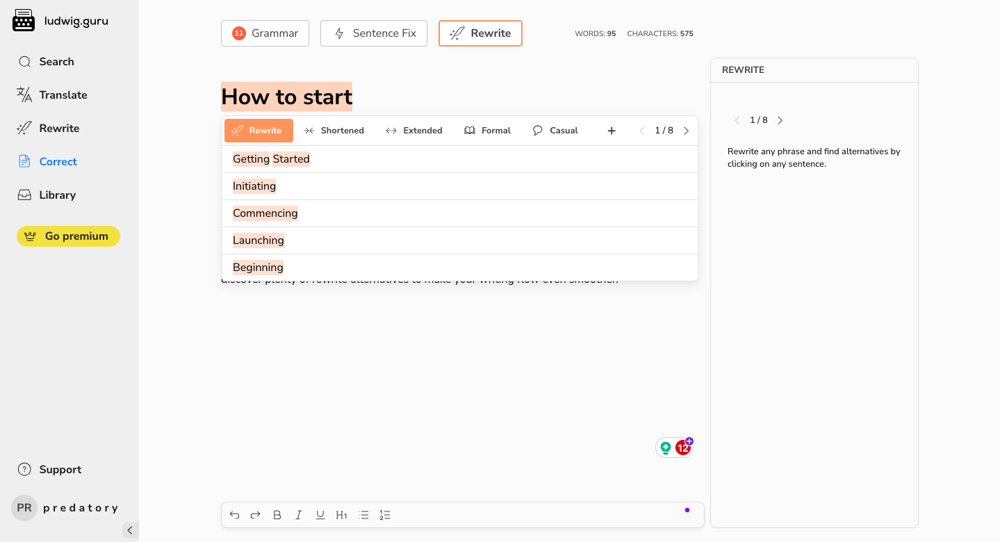 Rewriting text Rewriting text