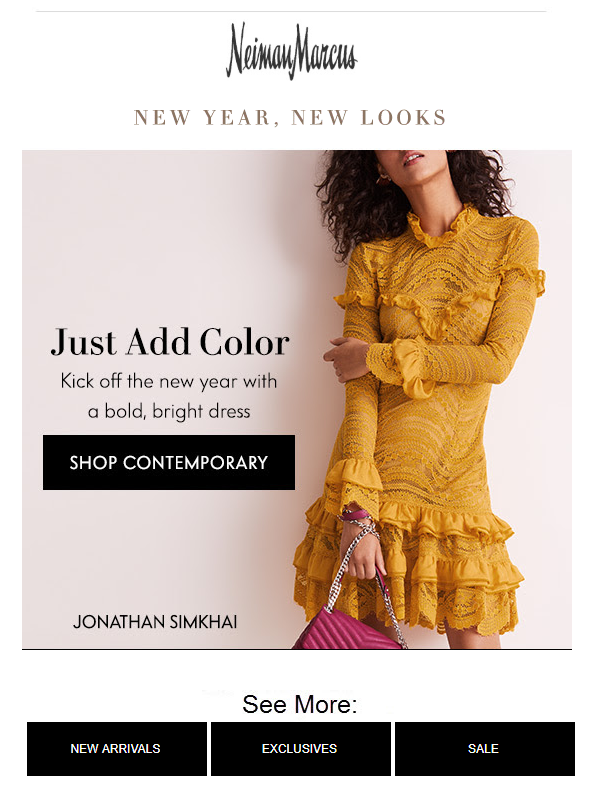 Пример email рассылки от Neiman Marcus Пример email рассылки от Neiman Marcus
