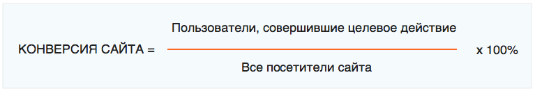 Формула для расчета коэффициента конверсии Формула для расчета коэффициента конверсии