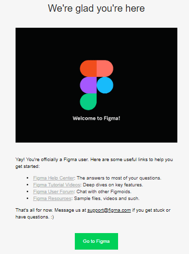 figma welcome email
