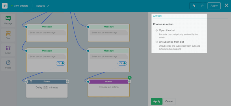 chatbot action block chatbot action block