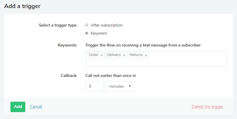 chatbot keyword trigger chatbot keyword trigger
