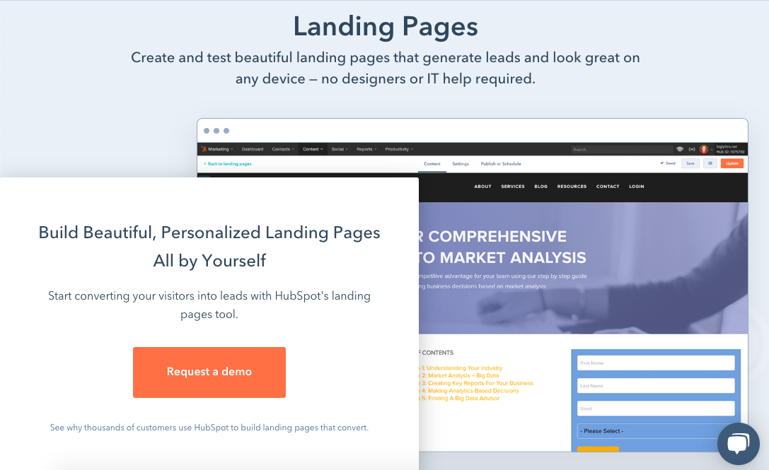 Конструктор лендингов HubSpot Landing Page Конструктор лендингов HubSpot Landing Page