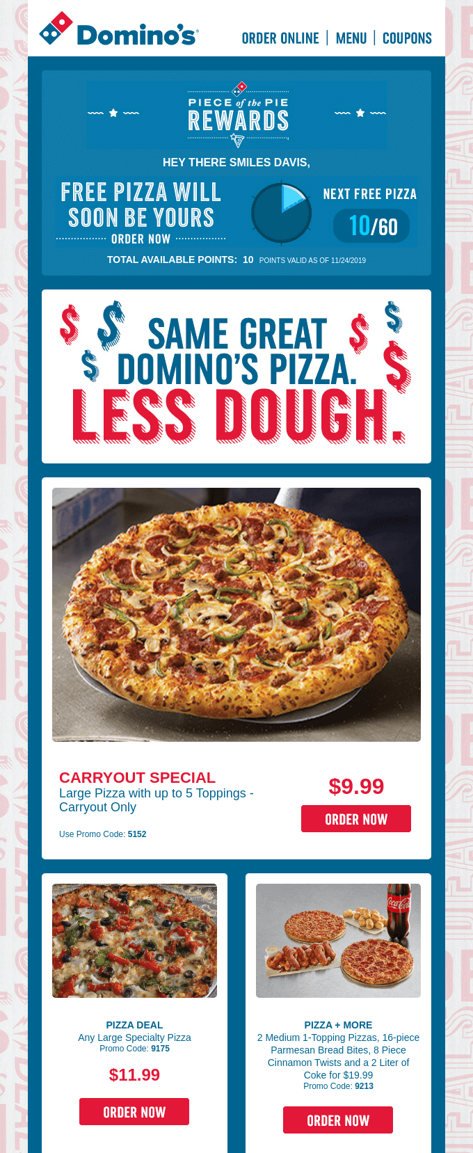 dominos_upselling example
