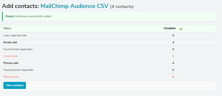 successful contacts import successful contacts import