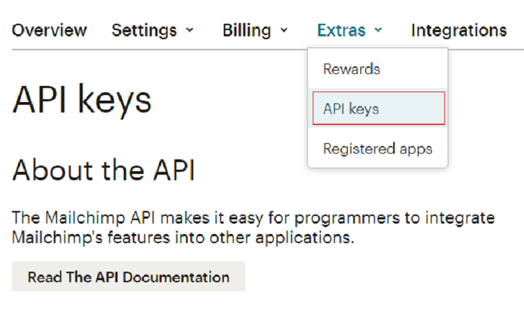 mailchimp api keys mailchimp api keys
