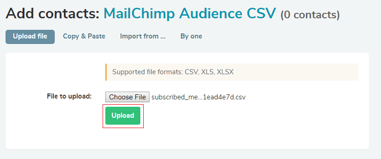 Uploading CSV file