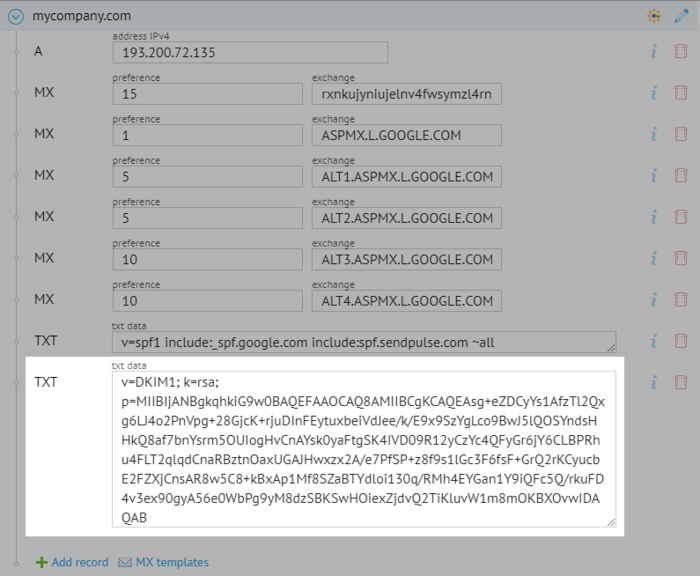 generated dkim record generated dkim record
