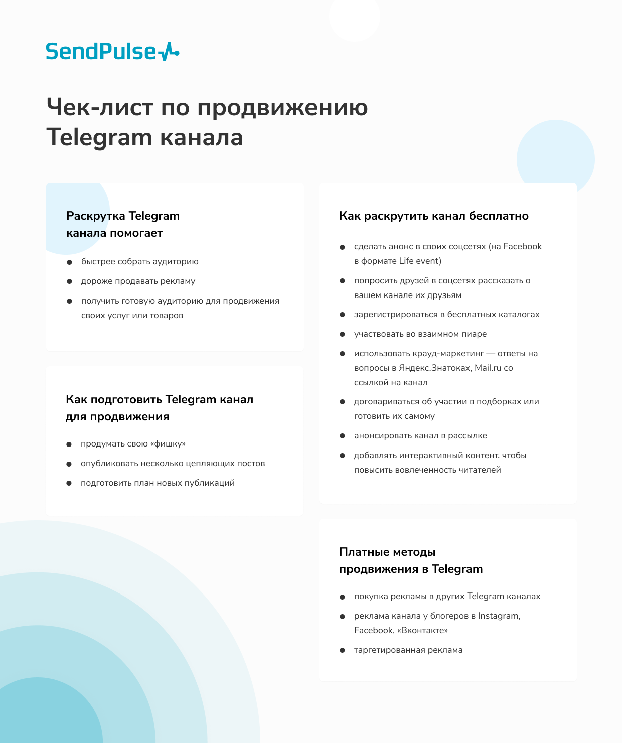 Чек-лист по продвижению Telegram канала