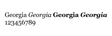 Начертание шрифта Georgia