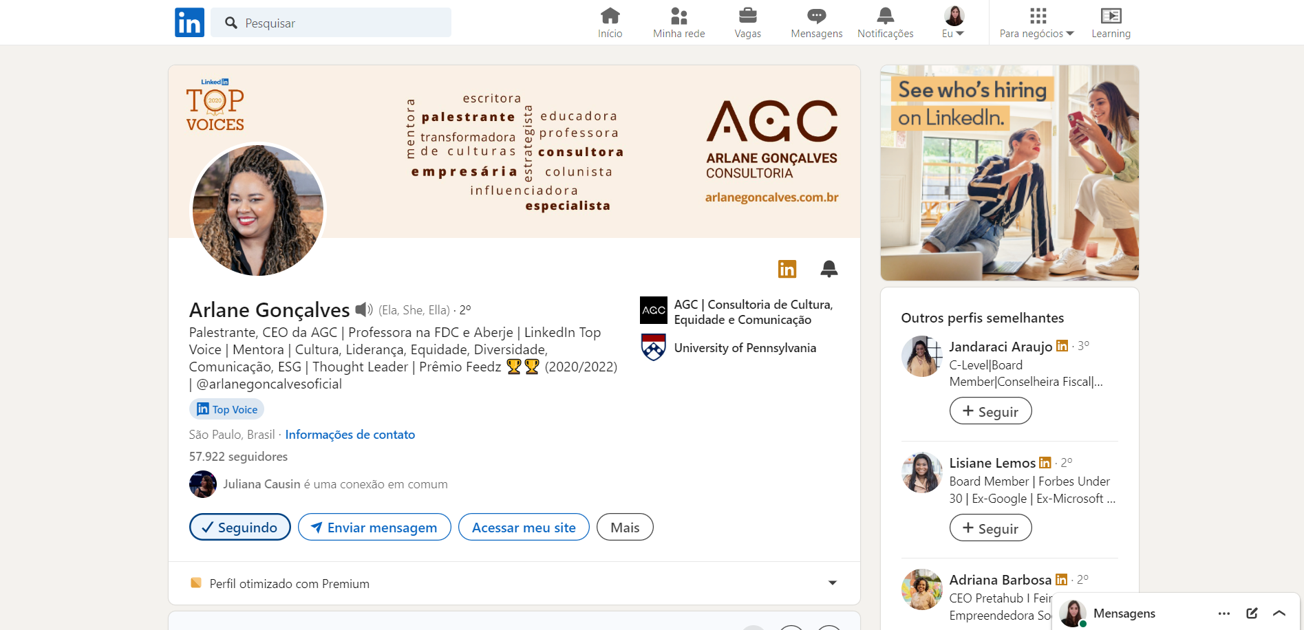 perfil-de-arlane-goncalves-no-linkedin