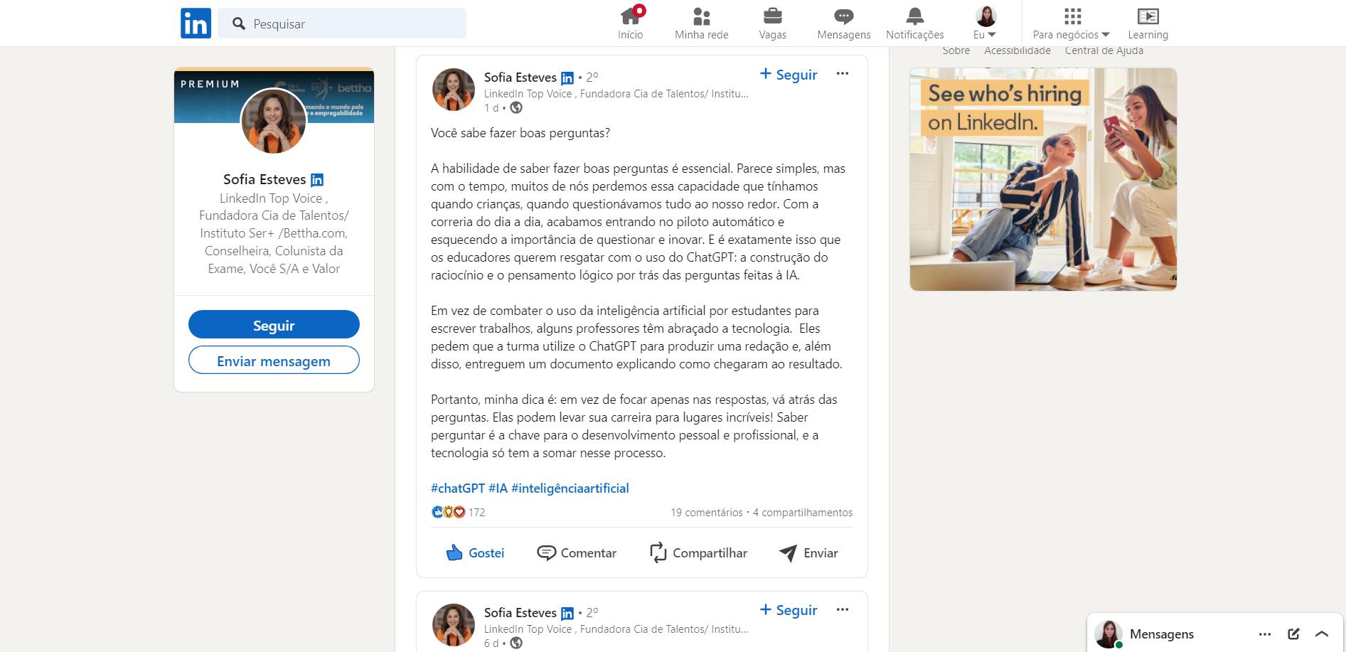 perfil-de-sofia-esteves-no-linkedin