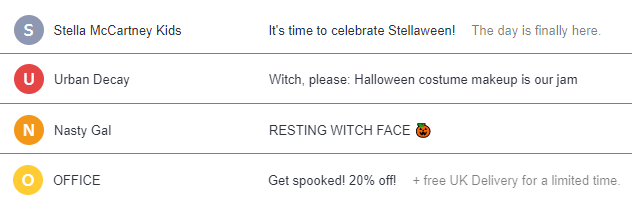 creative halloween email subject lines