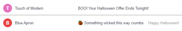 halloween email subject line