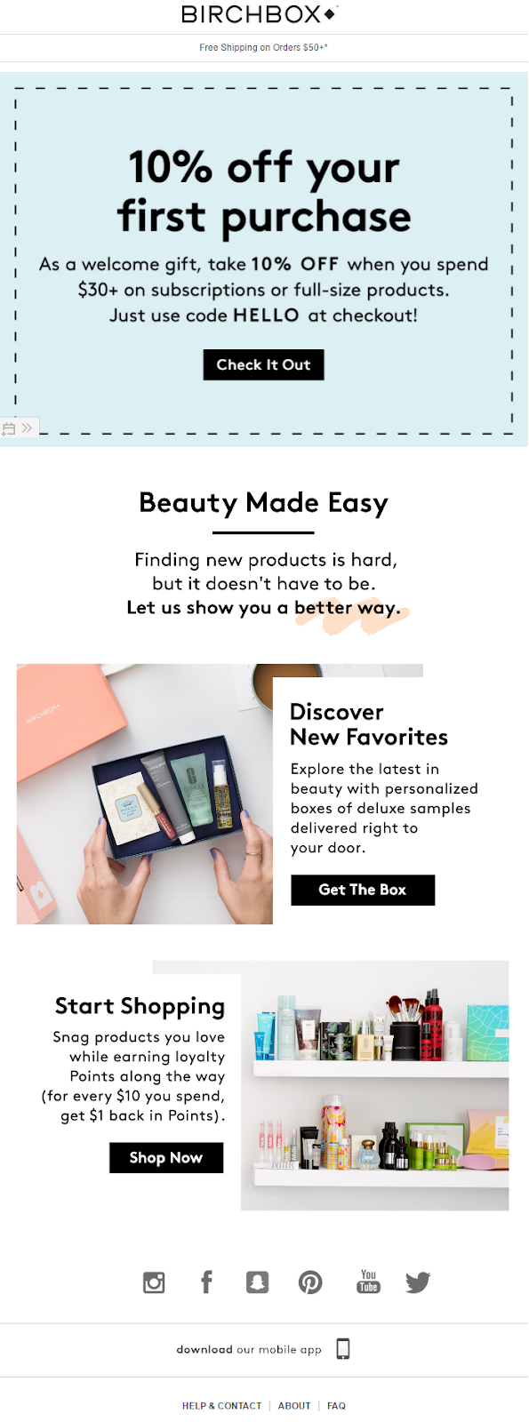 An email from Birchbox’s online store
