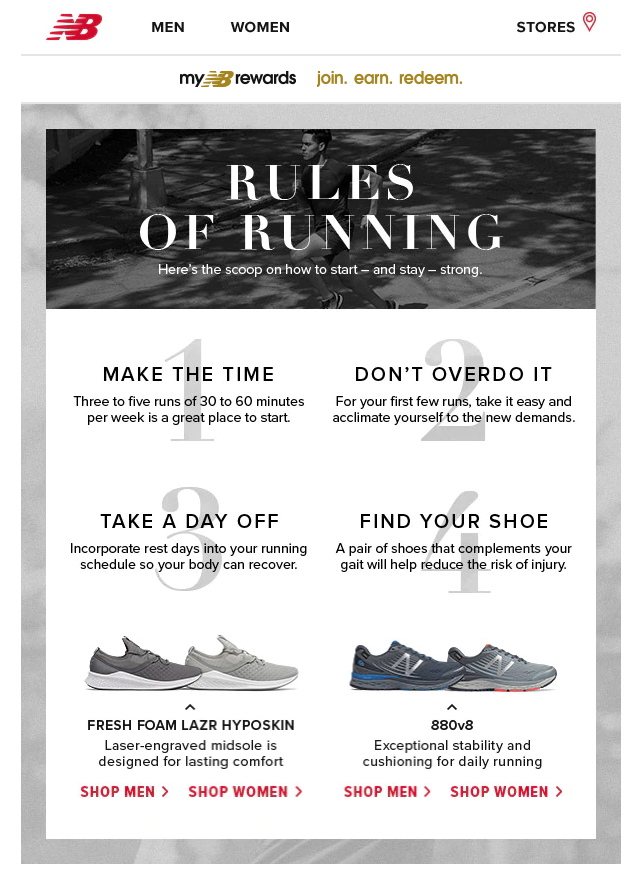 An email from New Balance