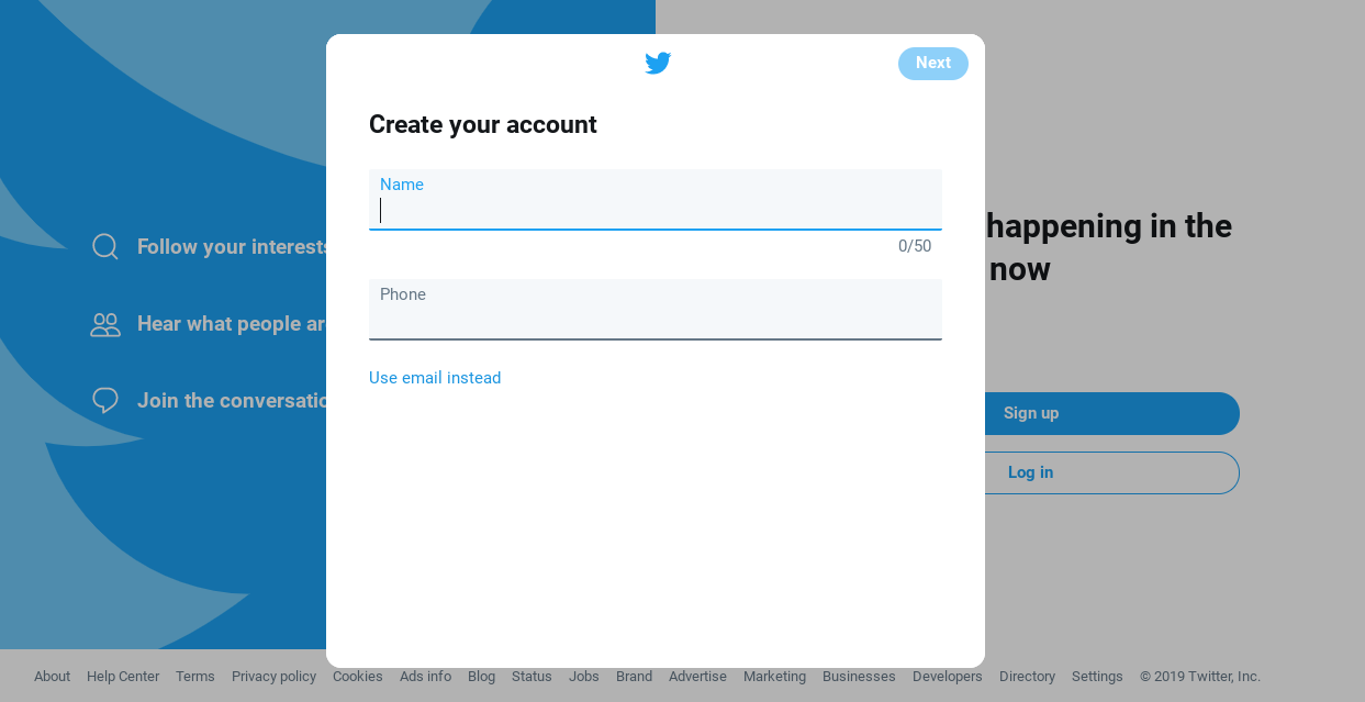 Starting a Twitter account Starting a Twitter account