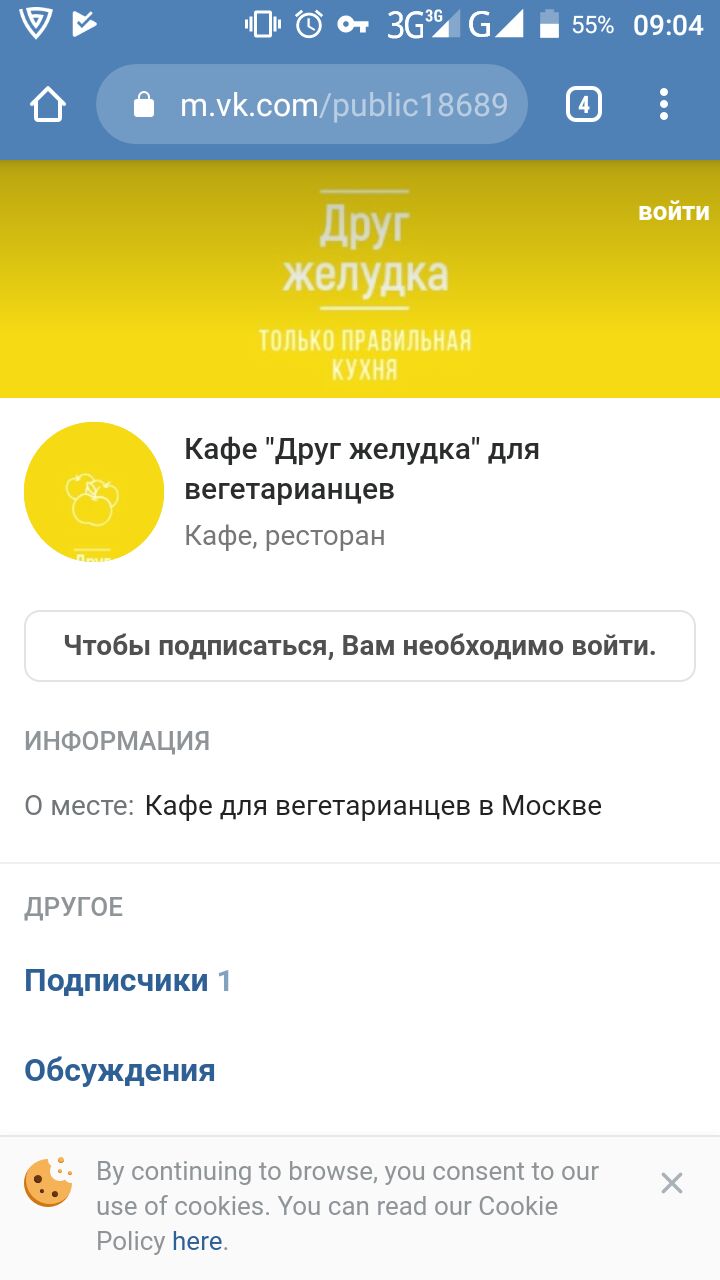 Мобильная версия оформленной страницы «ВКонтакте»