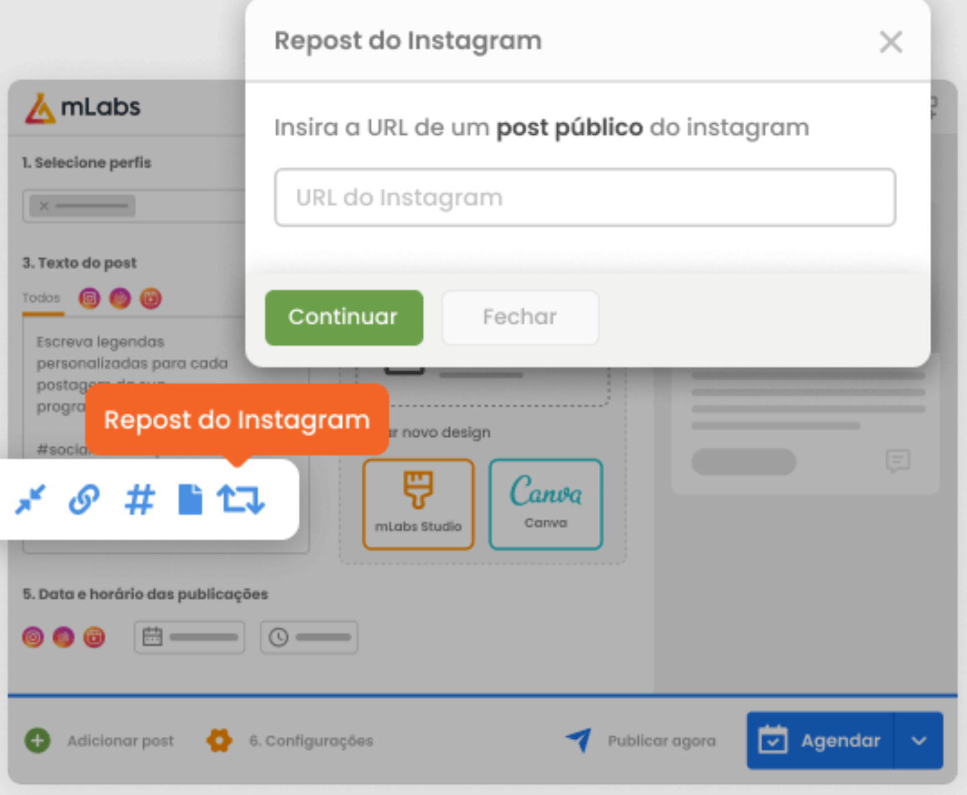 automacao-instagram-plataforma-de-agendamento-de-repostagens-da-mlabs