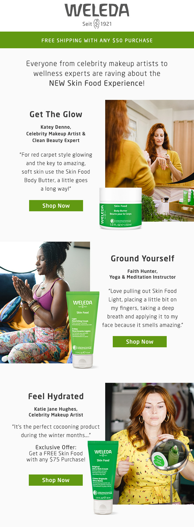 Expert reviews as social proof in a beauty brand’s promotional email Expert reviews as social proof in a beauty brand’s promotional email
