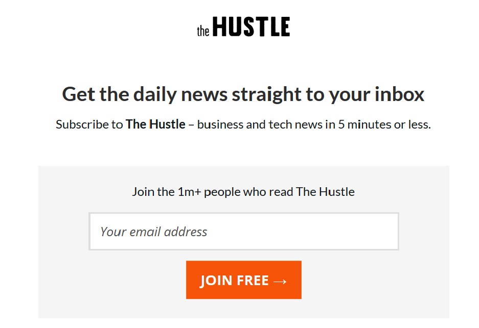 The number of subscribers used as social proof in an email subscription form The number of subscribers used as social proof in an email subscription form