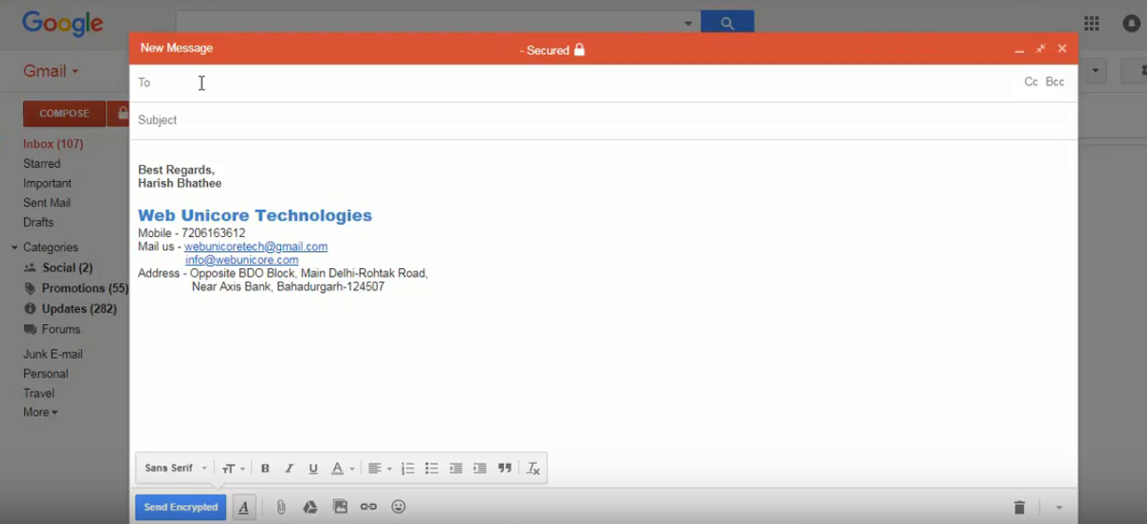 Secure Mail расширение для Gmail