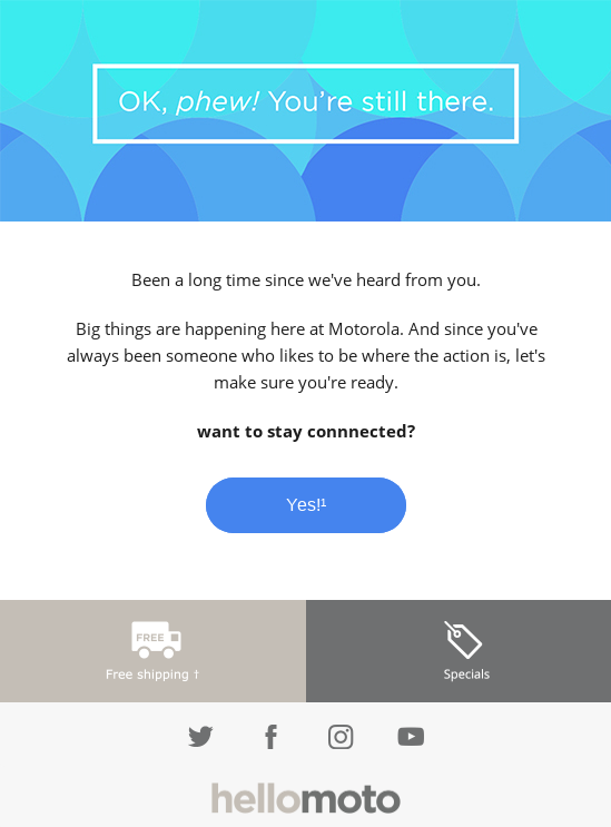 re-engagement email by Motorola 
