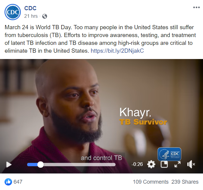 CDC Facebook post